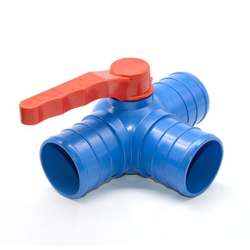 Main belt PVC ball valve three way soft belt hose tee connector equal diameter tee