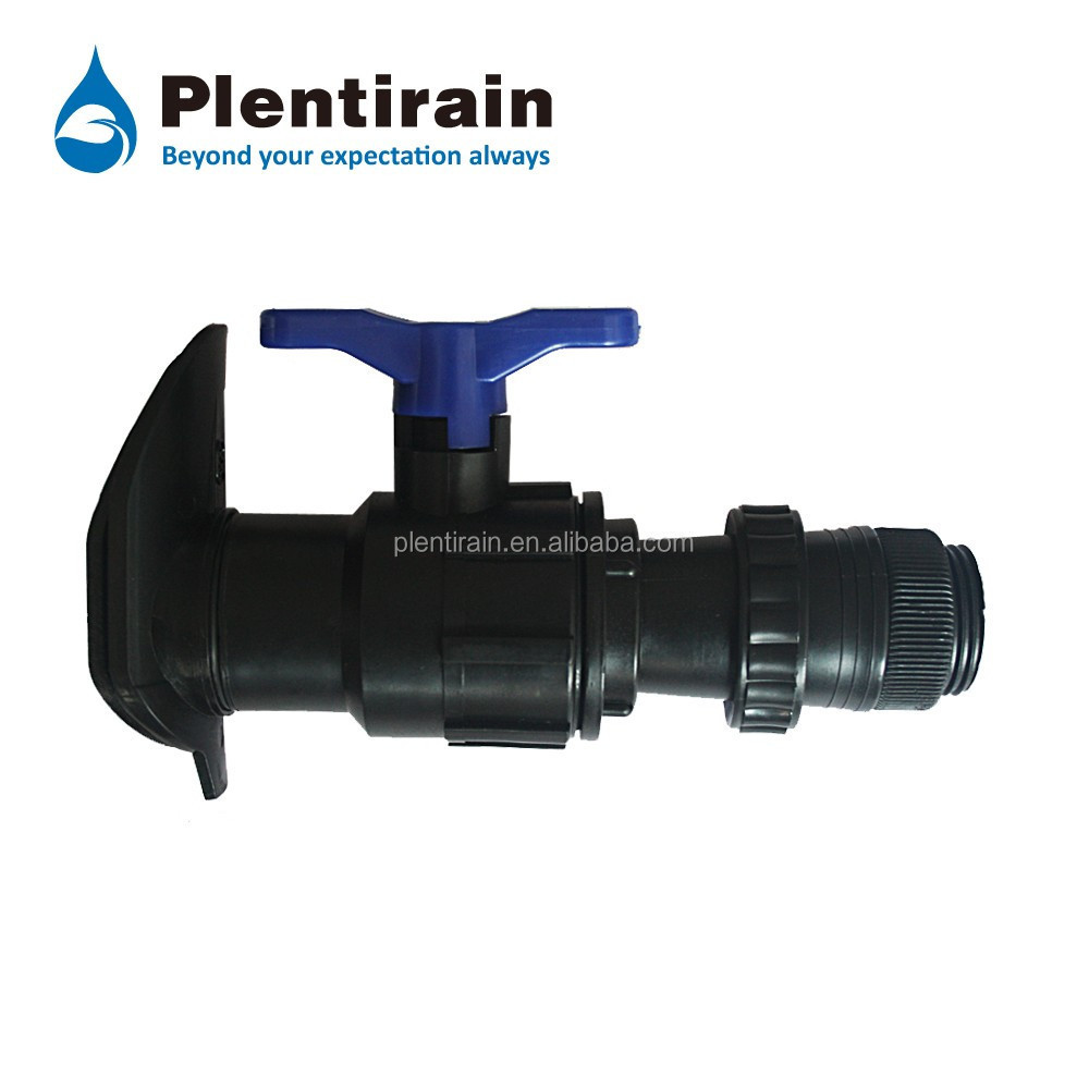 Plastic water crane offtake Valve For PE / PVC Lay Flat sprinkler hose