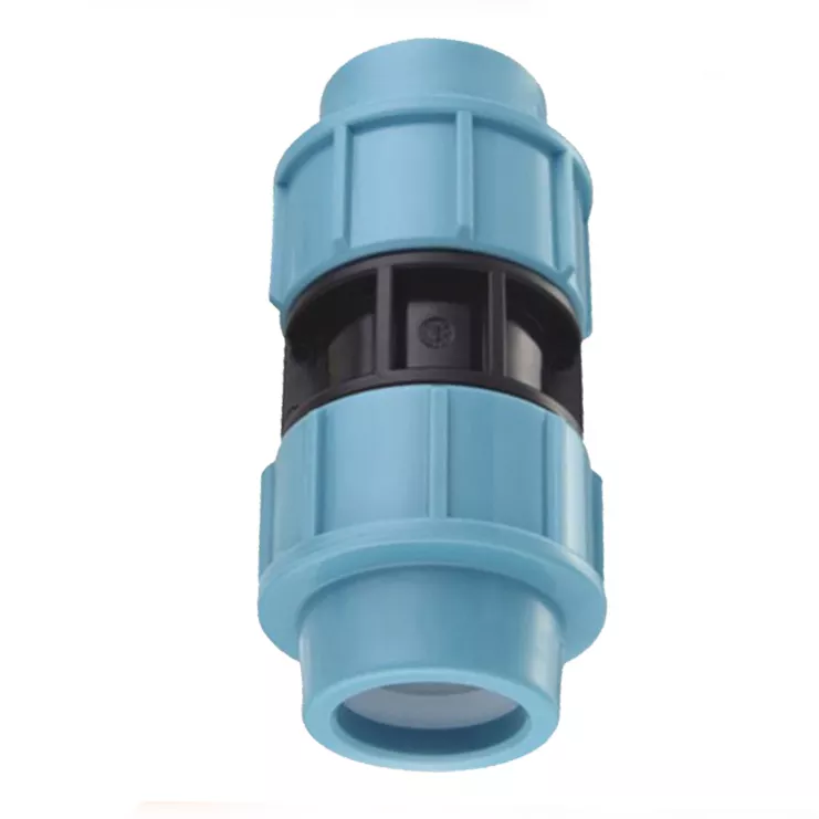 PE Pipe PP Compression Fitting PN16 Light Blue Straight Coupling joint