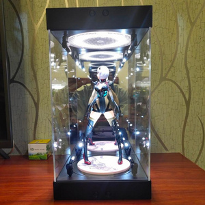 Rotating LED 12" Figures Model Die cast Display Case with Lighting for 1/6 Action Figures Collectible with Mirror Back