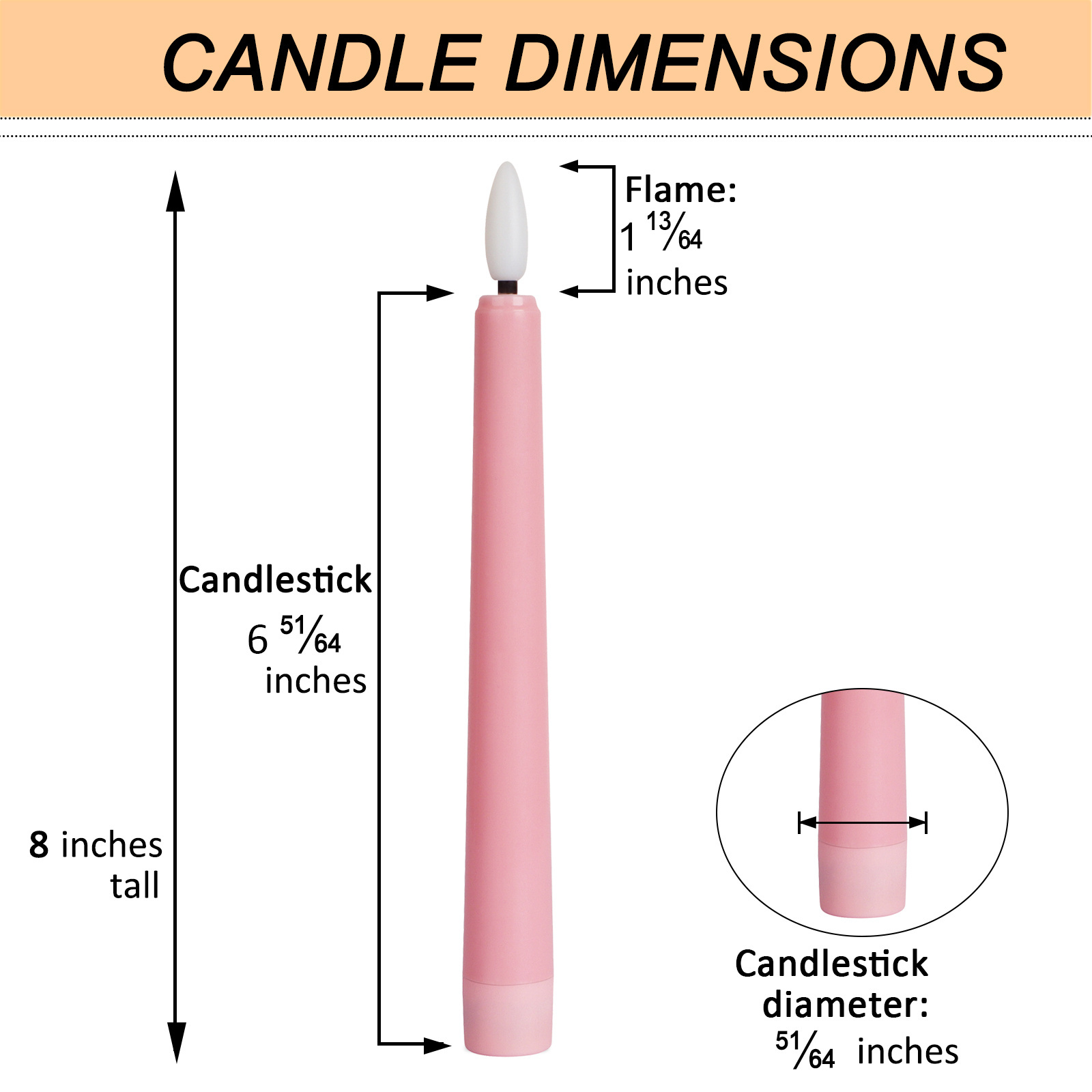 Wedding Favors 3D Flame 8inch Flameless Pink Led Taper Candle with Remote Control and Timer Wedding Decoration