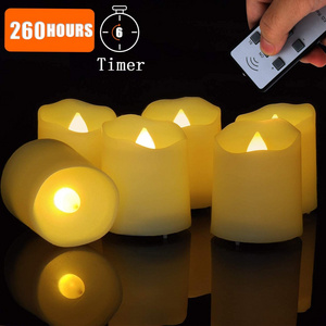 FREE POWER party decoration remote control flickering small led tea light 6 hours timer flameless tealight candle led candle