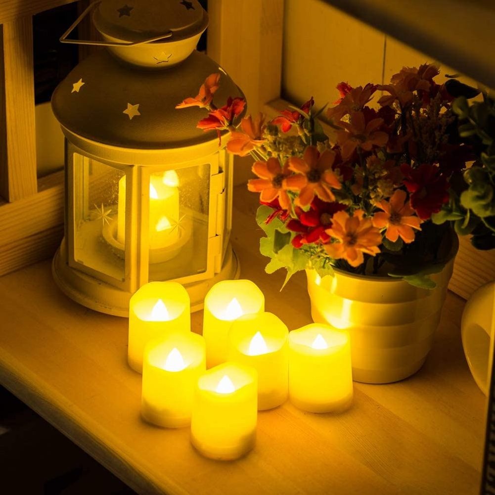 6 Pack Low Price Battery Operated Tea Candle Set Flameless Remote Electric LED Lights Rechargeable Tea Light Candle Home Decor