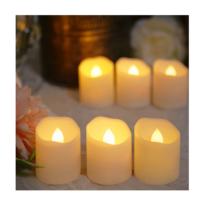 6 Pack Rechargeable LED Candles Flickering Flameless Tea Lights with Adjustable Brightness for Restaurant Tables