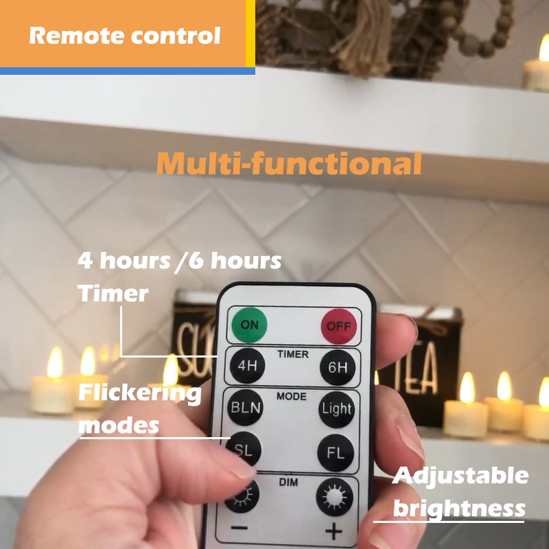 Factory Direct 12pack Led Tea Light Candles with Remote Timer, Flameless candles Rechargeable tealight candles Battery Operated