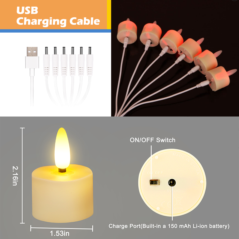 Factory Direct 12pack Led Tea Light Candles with Remote Timer, Flameless candles Rechargeable tealight candles Battery Operated