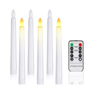 LED Taper Candles 20cm in White Battery Powered Candlesticks for Elegant Dining Table Presentation