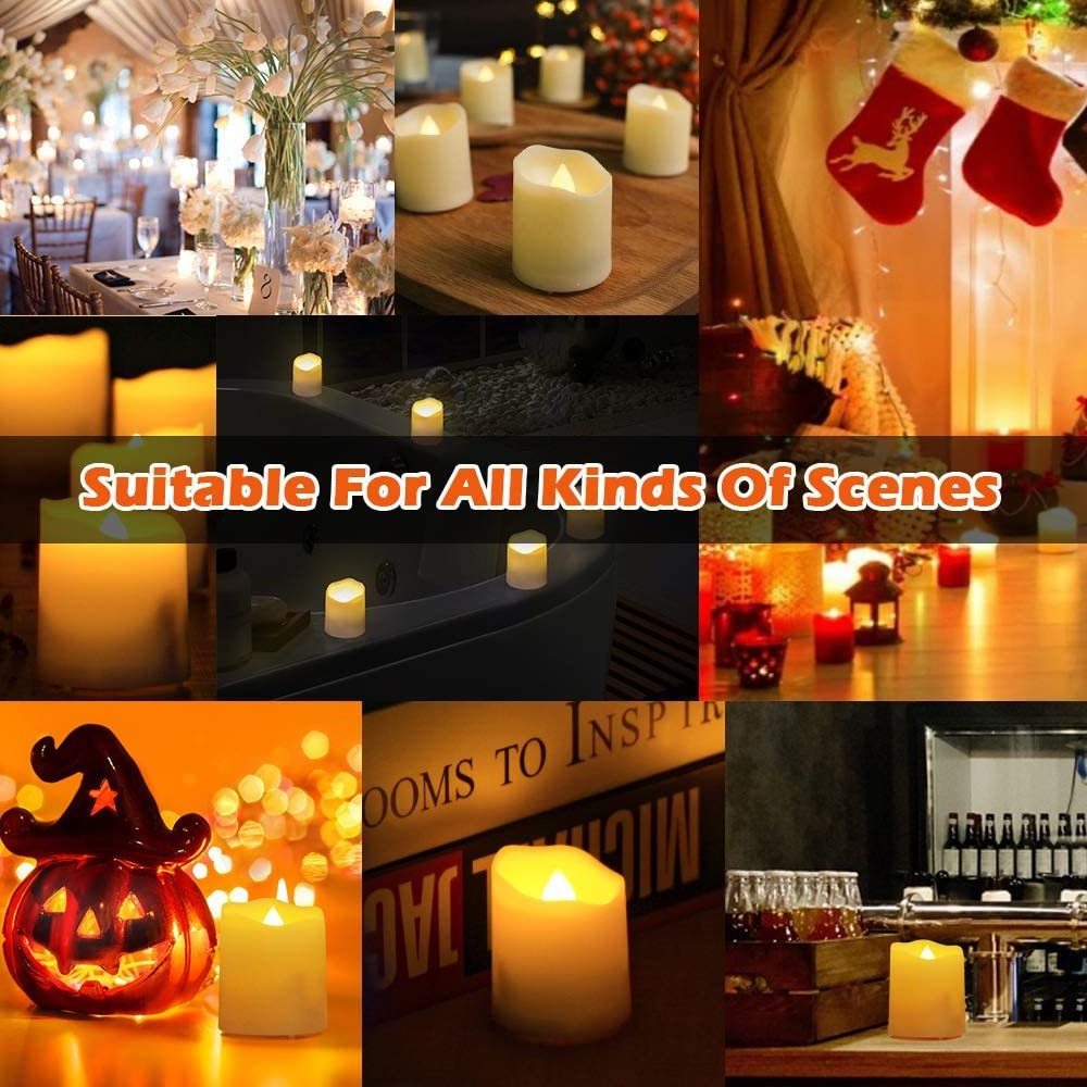 USB Rechargeable Electric Votive Candles Plastic Artificial Tea Lights For Home Decoration Holidays Weddings Parties Bars