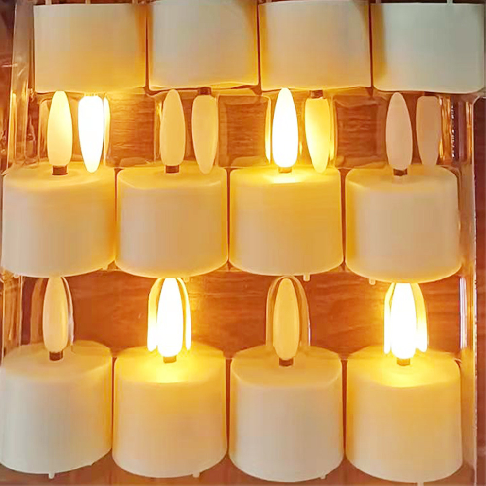 12 pcs  Remote Control Tea Light Candle Rechargeable Timer LED Tea Candle Lights