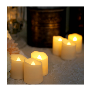 6 Pack Votive Rechargeable Candles LED Tea Lights Warm White Light with Timer for Wedding Ambiance