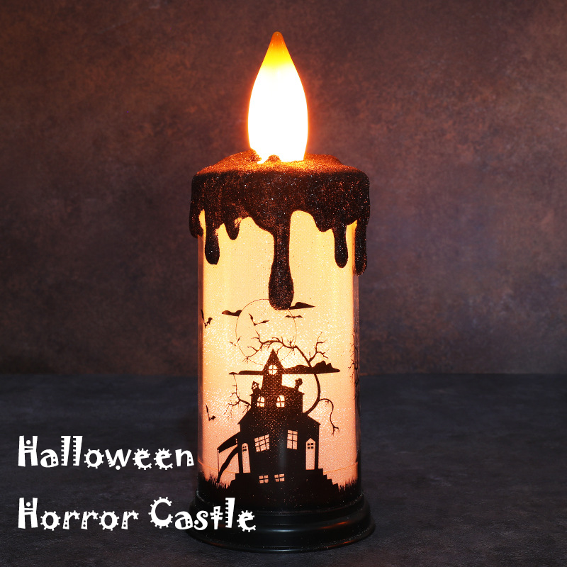 Halloween LED candle light for party decor, battery operated scary Candles with flickering lights for Halloween decor (9*23cm)