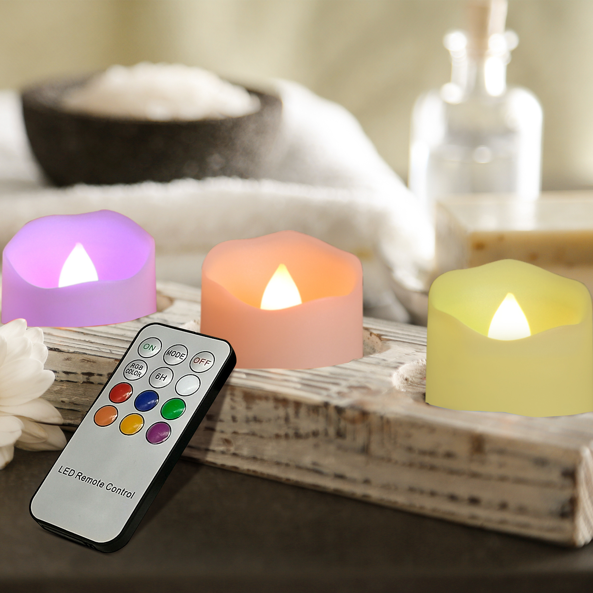 Battery Operated Votive Candle With Remote LED Tea Light Candle With Super Long Battery Life For Home Decor