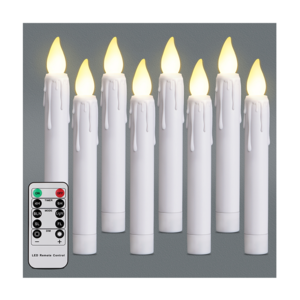 LED Taper Candles 17cm White Flameless Battery Operated with Remote Control Amazon Bestseller for Home Decor