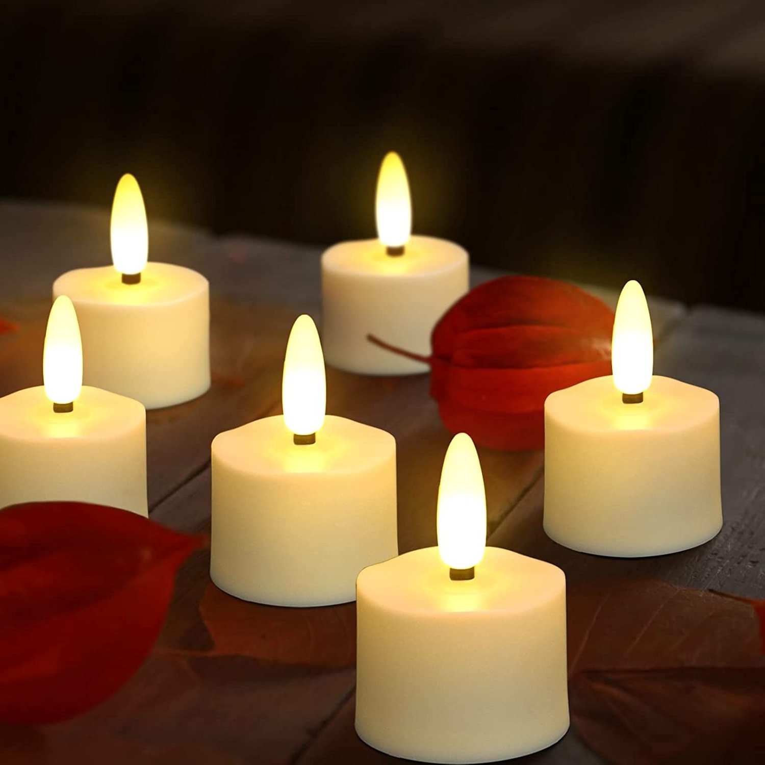 12pcs/set Wholesale Rechargeable LED Tea Lights High-Quality Flameless Votives Candles for Event Planners