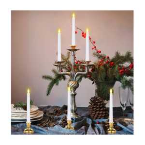 Amazon Top Seller 20cm White LED Taper Candles Battery Operated Candlesticks for Seasonal Decor