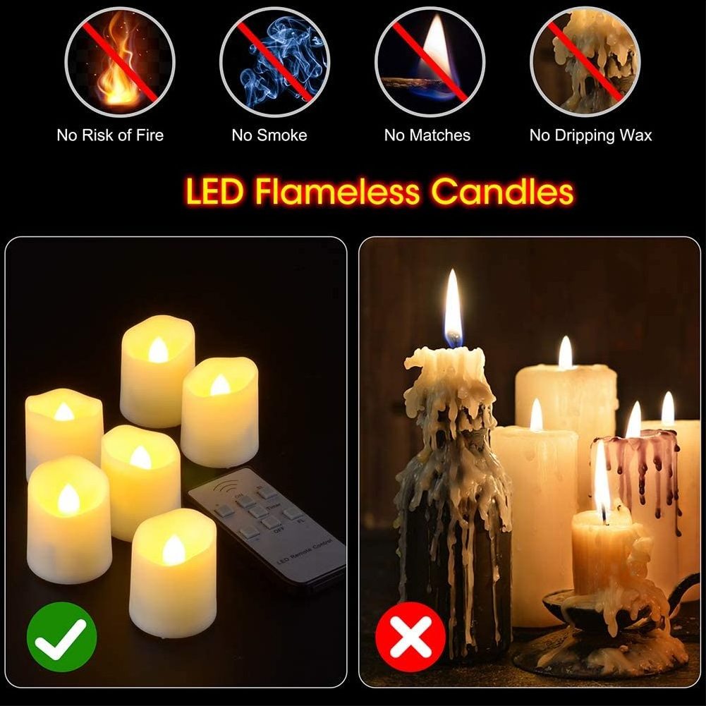 USB Rechargeable Electric Votive Candles Plastic Artificial Tea Lights For Home Decoration Holidays Weddings Parties Bars