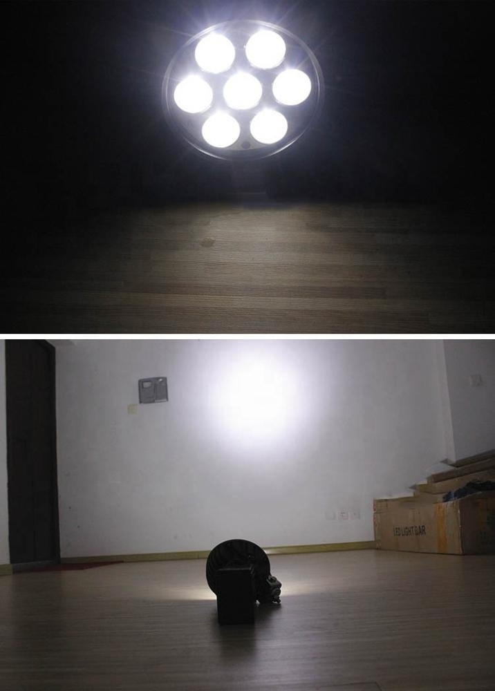 2X2 4X4 car accessories 12V 6inch Round 70W work light 7X10W Motorcycle led headlight LED driving light