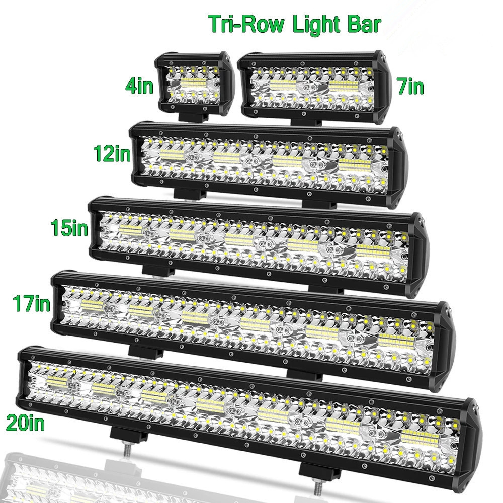 Auto 3 Triple Row Offroad Barra Led, Stainless Bracket 12