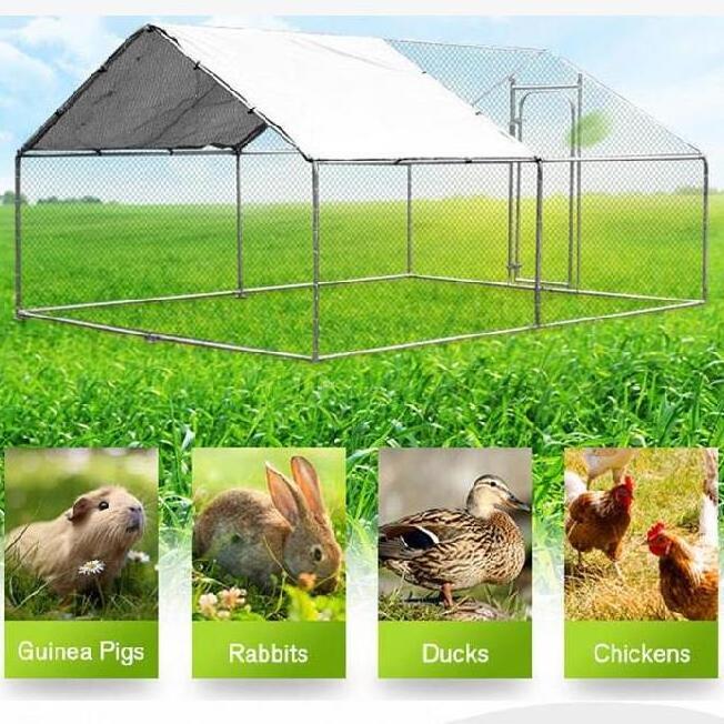 Outdoor Cage Galvanised Steel Poultry Cage Walk-in Chicken Coop Shaded Cage Hen Run House Rabbit pet pen