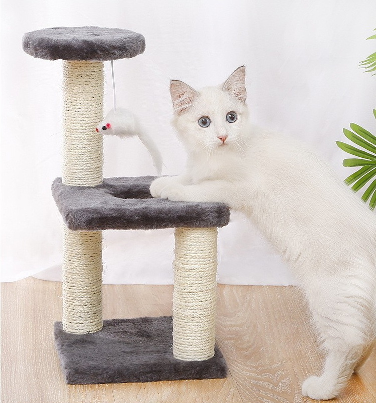 3 Layer Sisal Wood Cat Scratching Climbing Toy Cat Claw Scratcher Nest House Indoor Cat Bed Accessories