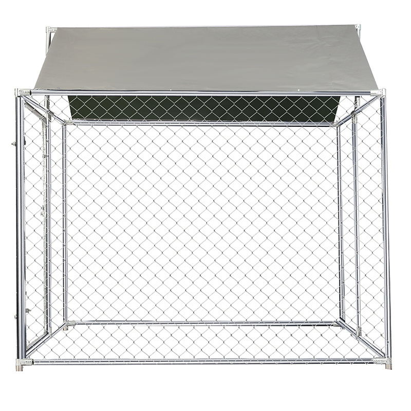 Wholesale  2x2x2m Large Outdoor Dog Kennel Metal and Mesh with Waterproof Cover