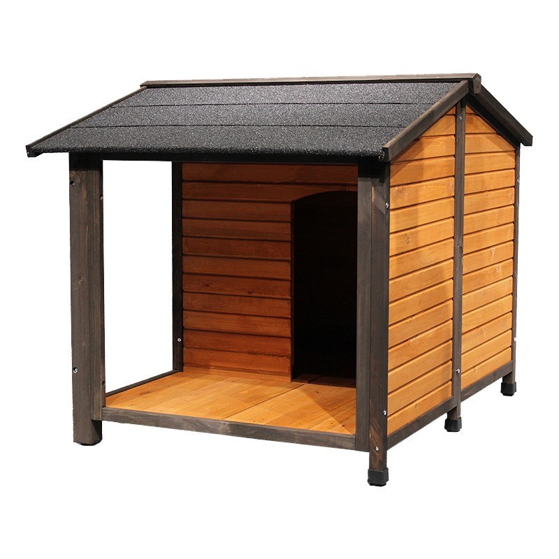 Outdoor solid wood dog house rain proof large and medium-sized small dog kennel courtyard villa sun protection