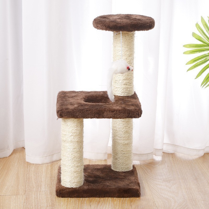 3 Layer Sisal Wood Cat Scratching Climbing Toy Cat Claw Scratcher Nest House Indoor Cat Bed Accessories