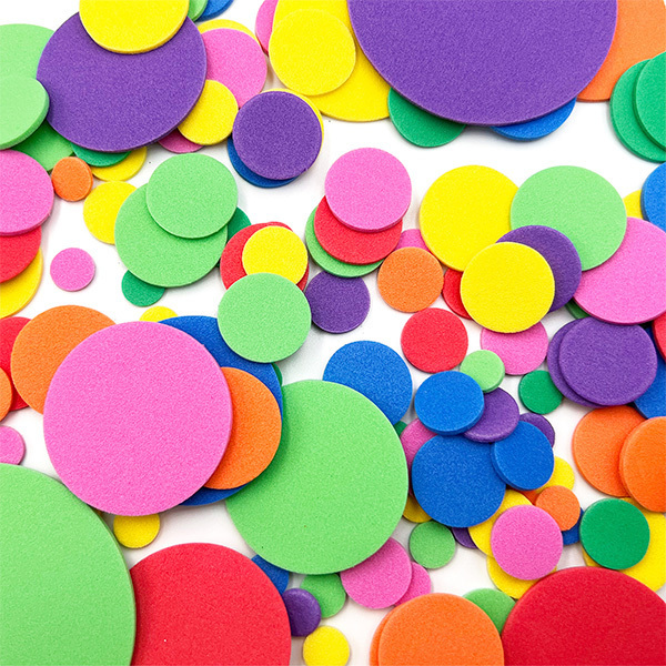 200 Pcs Assorted Craft Circles Round Shape Foam for craft