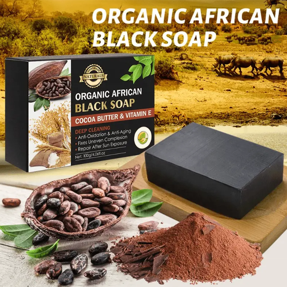 Organic Best African Black Handmade Soap Skin Whitening Deep Cleaning Bar Soap Natural Butter Anti Aging Soap For Face And Body