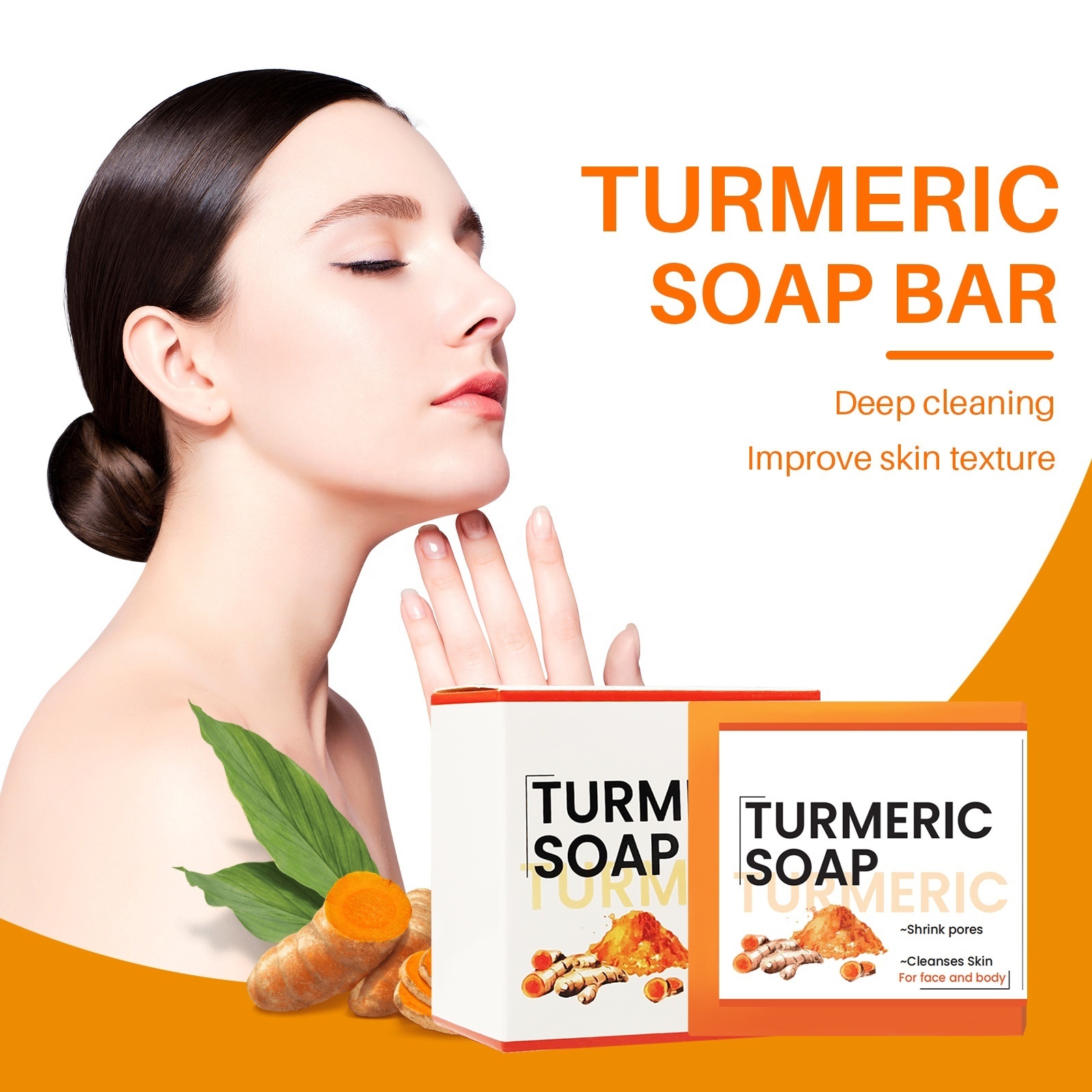 OEM wholesale Moisturizing Anti-aging Cleansing Argan Oil  Kojic Acid Whitening Handmade Turmeric Soap Wholesale Natural