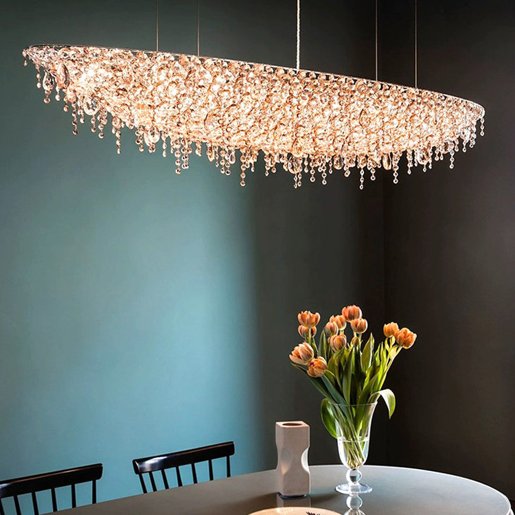 ODM OEM vintage customized modern kitchen island indoor pendant entry light k9 crystal chandelier