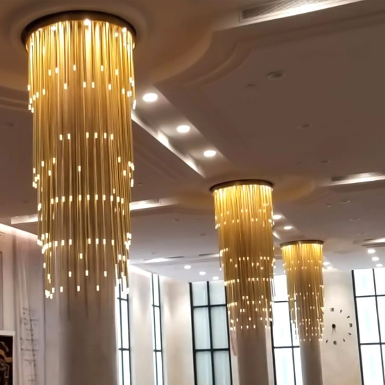 Creative alabaster wedding hotel project k9 crystal fancy staircase led gold chandelier pendant light for high ceilings