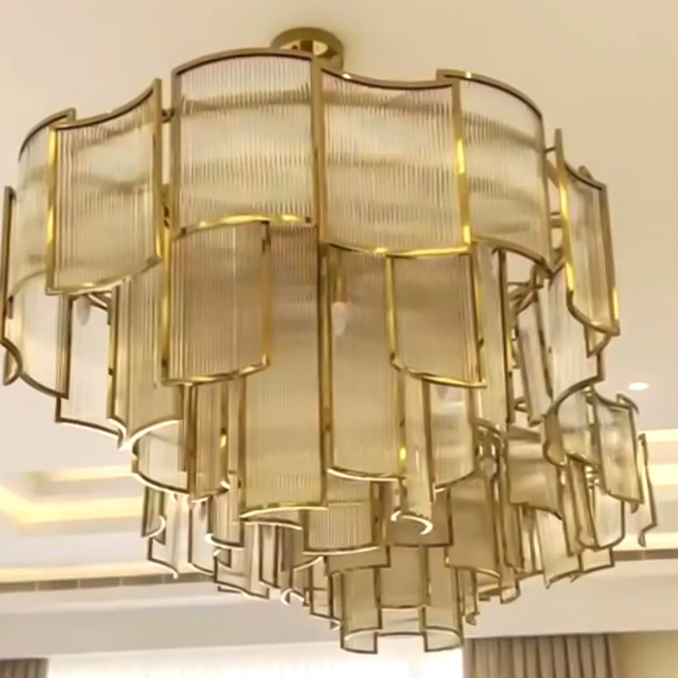 Luxury glossy villa artistic customized home decor nordic modern chandeliers and hanging lamps