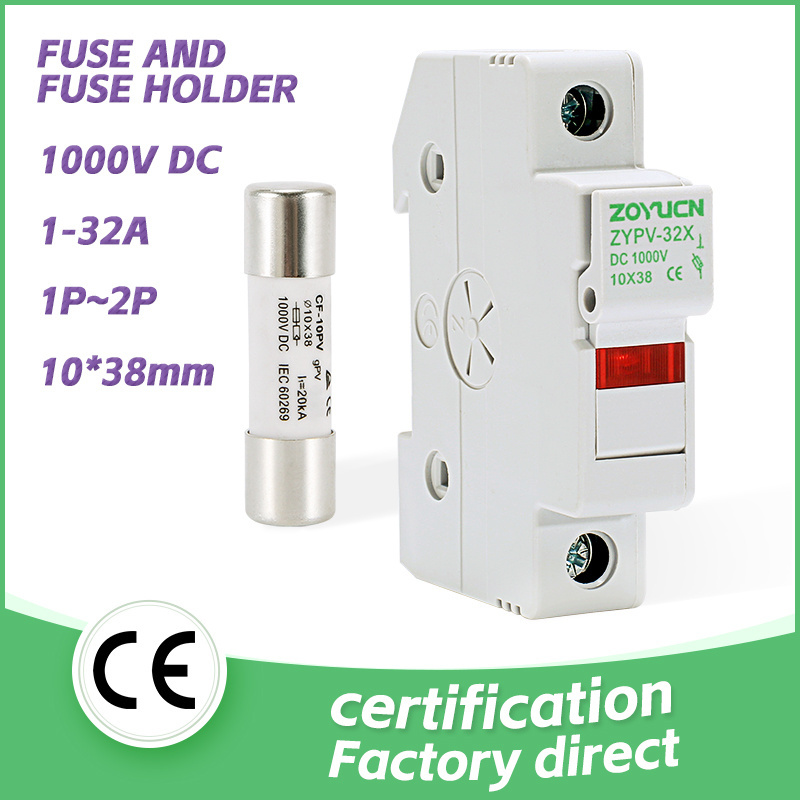 High Breaking Capacity 1000V DC Circuit Protection with DIN Rail Fuse Holder for 10 to 32A Fuses