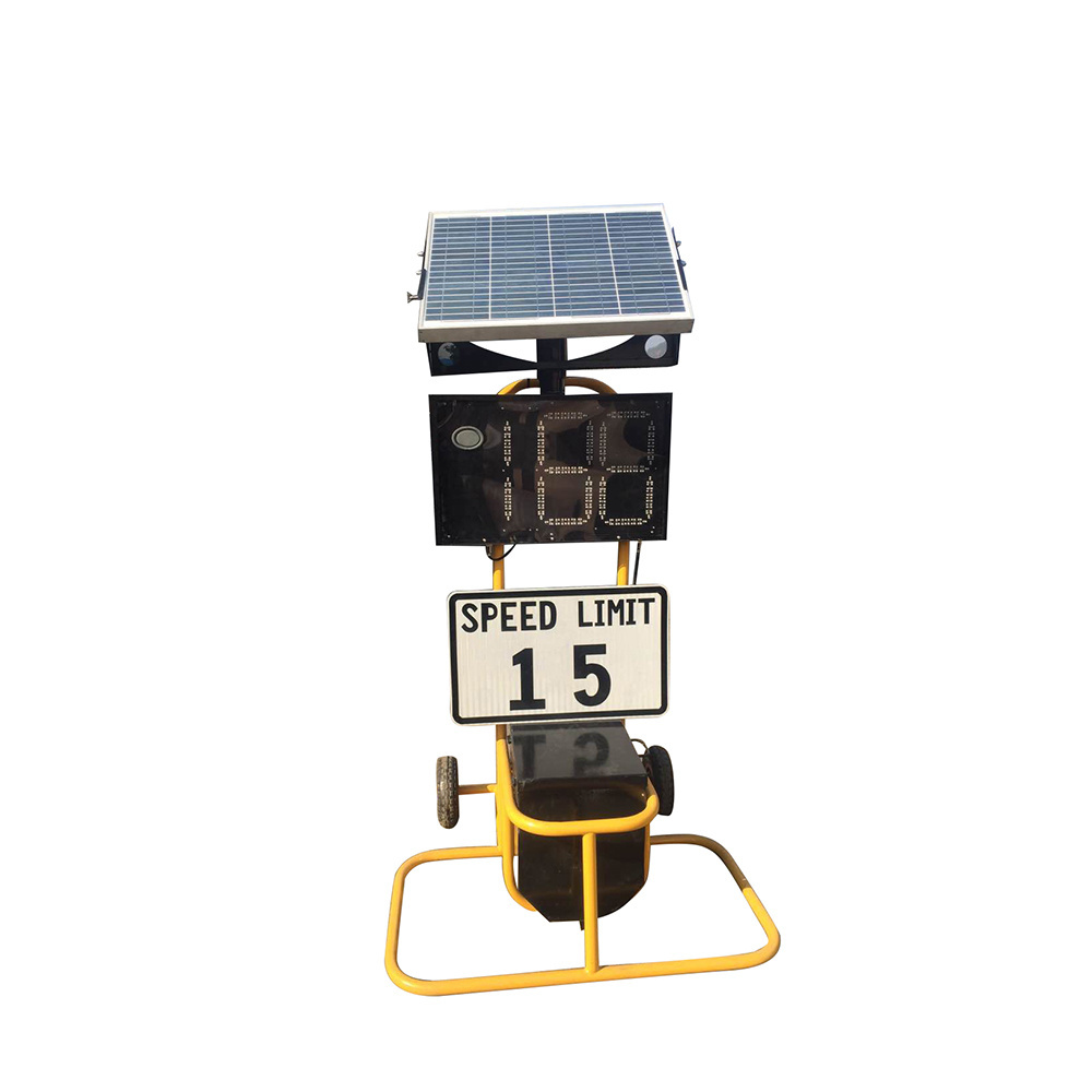 Modern traffic safety solar radar speed display directional arrow sign