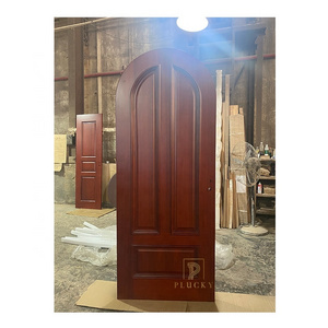 Hot sale composite veneer wooden top round door interior arch wood door