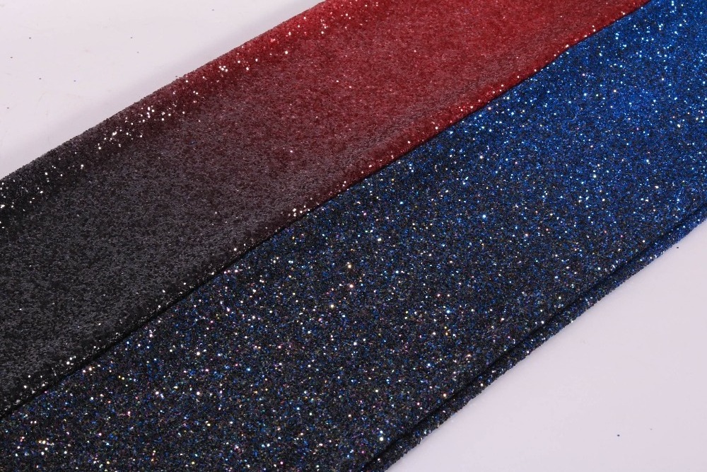 100%Polyester Sprinkle gold fabric Gradual change GLITTER mesh fabric for dress clothing textile custom elastic fashion ripstop