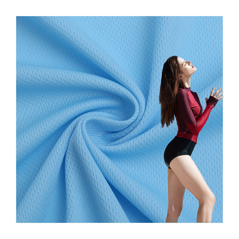 Ready to Ship 100%P Bird Eye Mesh Fabric 135gsm Polyester Terylene Breathable Weft Knitted Lining Fabric for Activewear