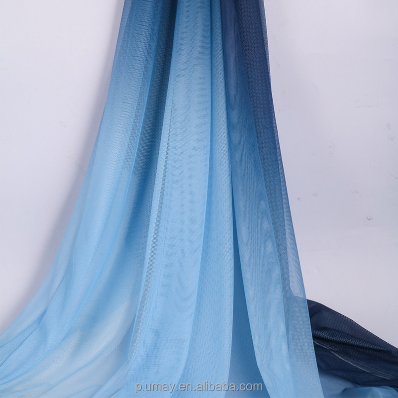 mesh fabric for garment clothing swimwear polyester spandex Ombre African Gradual change Print net soft tulle wholesale woven