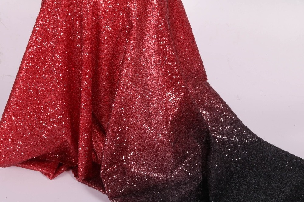 100%Polyester Sprinkle gold fabric Gradual change GLITTER mesh fabric for dress clothing textile custom elastic fashion ripstop