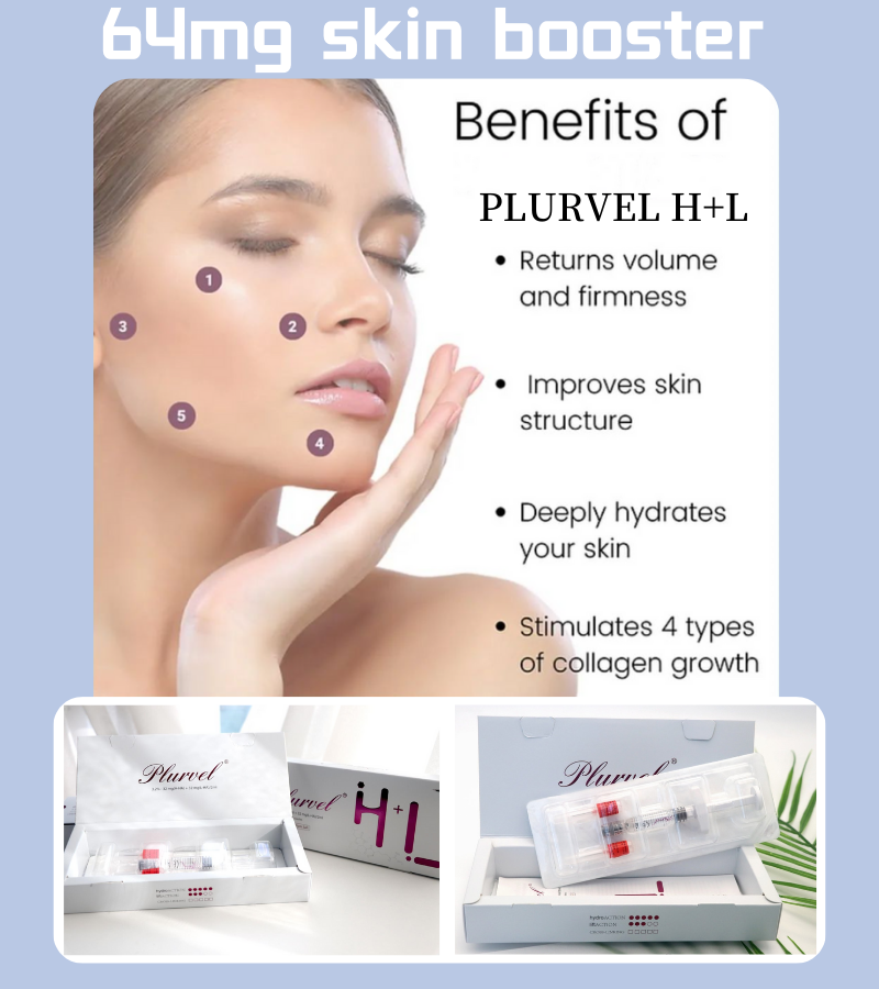 PLURVEL 2ml H+L  64mg Skin Booster Injectable Hyaluronic Acid Injection Five point lifting injection Mesotherapy