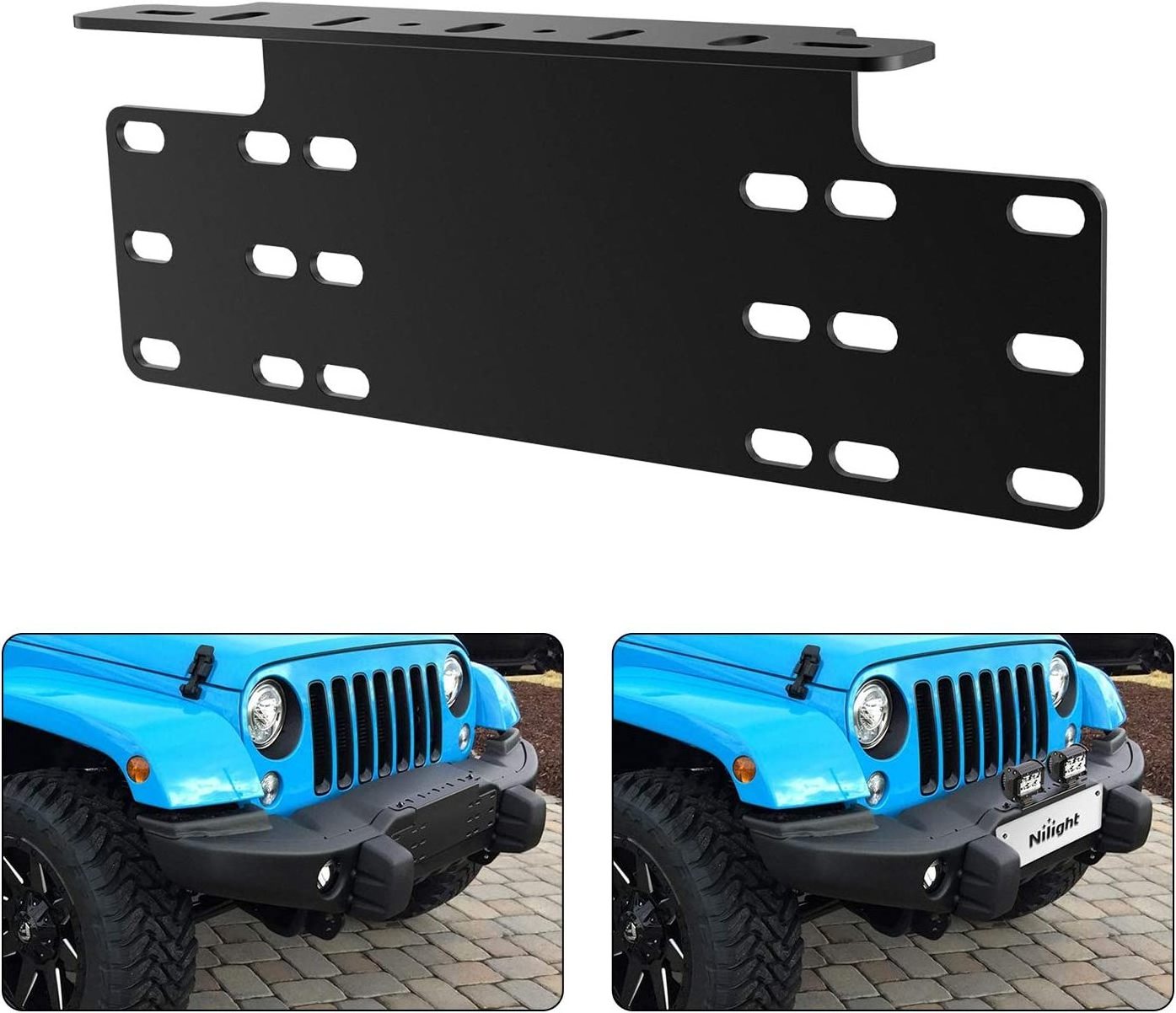 PLUSBEAM Universal Led Light Mounting Front License Plate Frame Mounting Bracket for Off Road Led Work Lamps Light Bar Mount