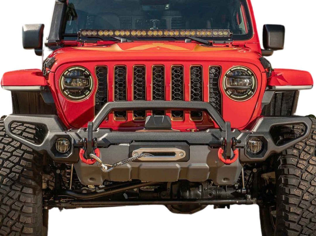 PLUSBEAM R-R Style Car Front Bumper Protector Car Parts Kids Guard Front Bumper For Jeep Wrangler JL JK Body Accessories