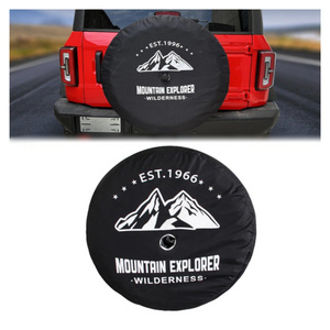 Mountain Painting Car Spare Tire Cover Wheel Dsut Proof Storage Bag Accessories For 2021-2023 Ford Bronco