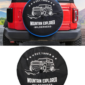 Auto Wheel Tire Cover with Camera Hole Off-Road Painted Design Car Spare Tire Cover For Ford Bronco 2021-2023