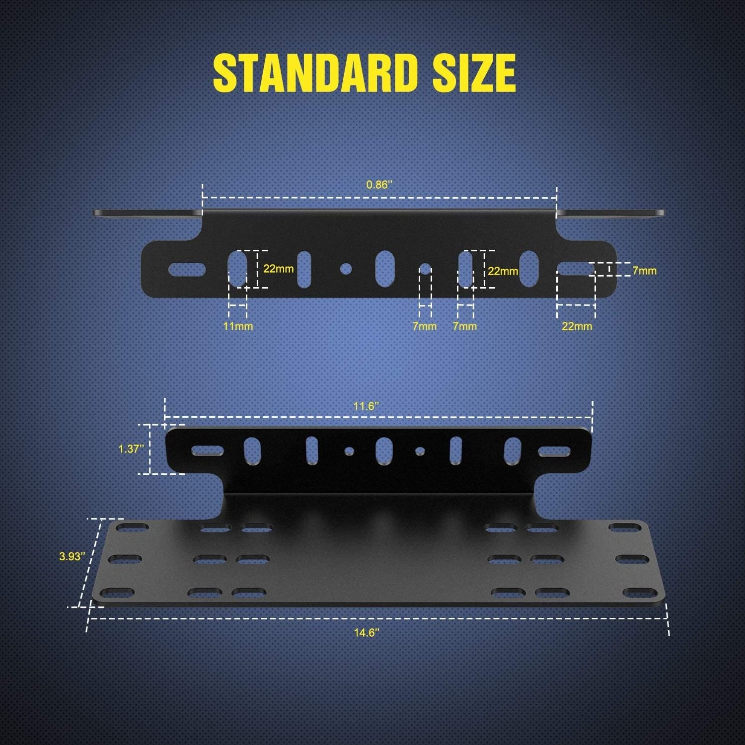 PLUSBEAM Universal Led Light Mounting Front License Plate Frame Mounting Bracket for Off Road Led Work Lamps Light Bar Mount