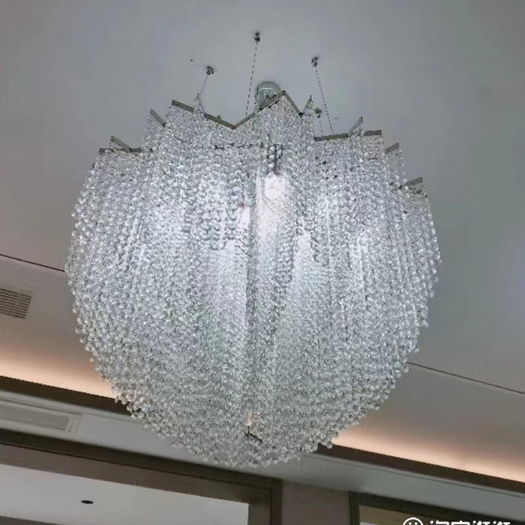 Factory Modern Large Long Ceiling Light Fixture Stairway  K9 Crystal Hotel Chandelier