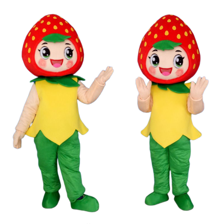 Plush Mascot  Factory Supplier Fruit Strawberry Cartoon Doll Clothing Custom Cute Doll Fruit Costume For Sale