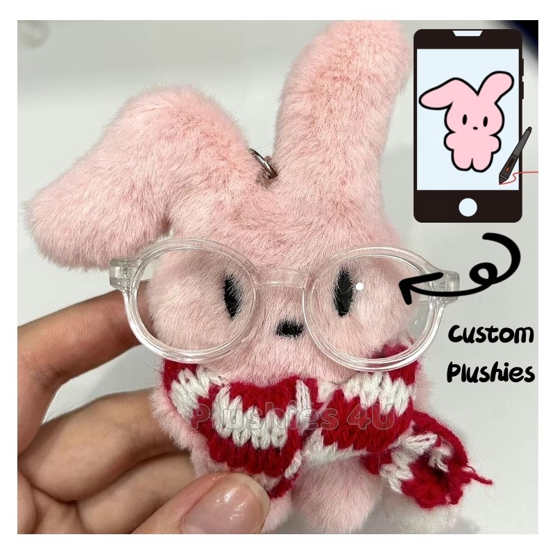 Factory Custom Make 10cm kawaii baby bear plushies cute doll Idol Kpop Animal toy Plush Rings Custom Plush Keychain