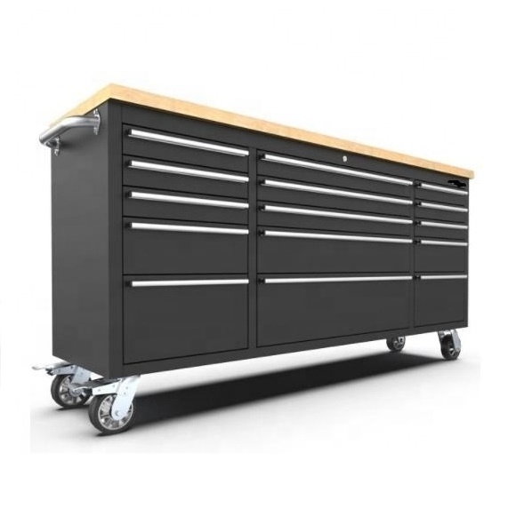 72 inch 15 Drawer Tool Trolley with Cabinet